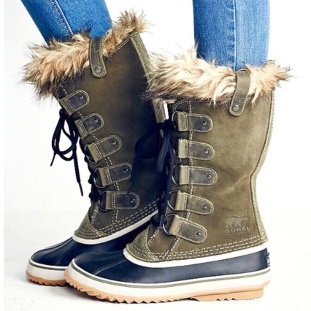 Sorel Women’s Joan of Arctic Boots, Green/Black, 8